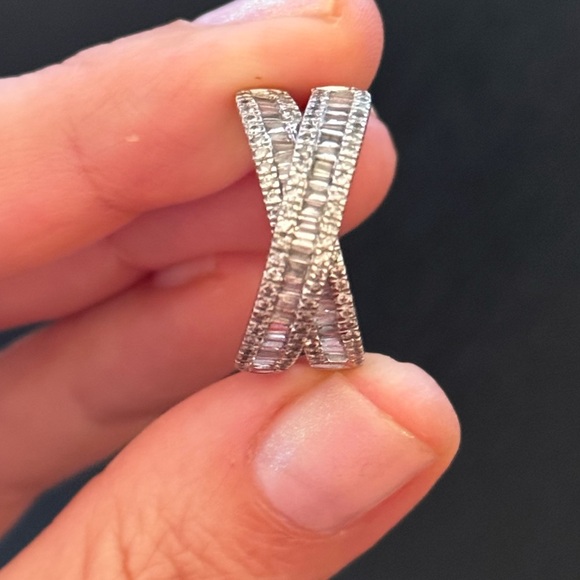 Petite Diamond Crossover Ring - Picture 9 of 11